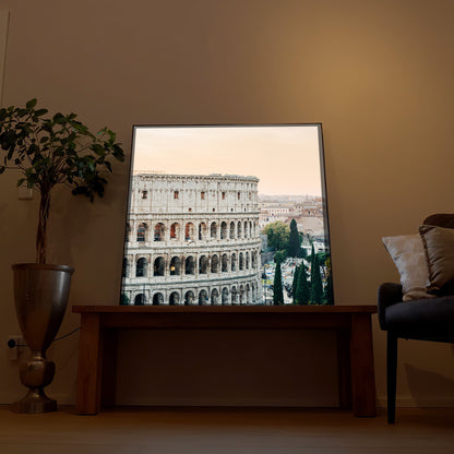 LED-Bild mit Colosseum-Motiv, rechteckig, im dunklen Rahmen
