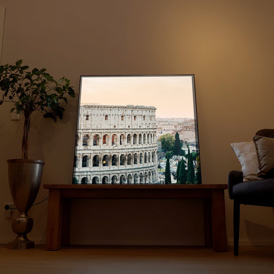 LED-Bild mit Colosseum-Motiv, rechteckig, im dunklen Rahmen