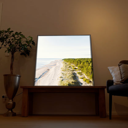 Gerahmtes LED-Bild mit Strand- und Küstenmotiv, rechteckig