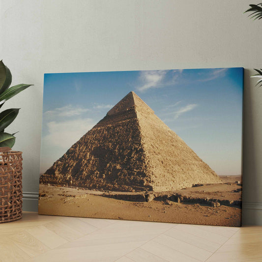 Rechteckiges Leinwand-Wandbild mit Gizeh-Pyramide in der Wüste