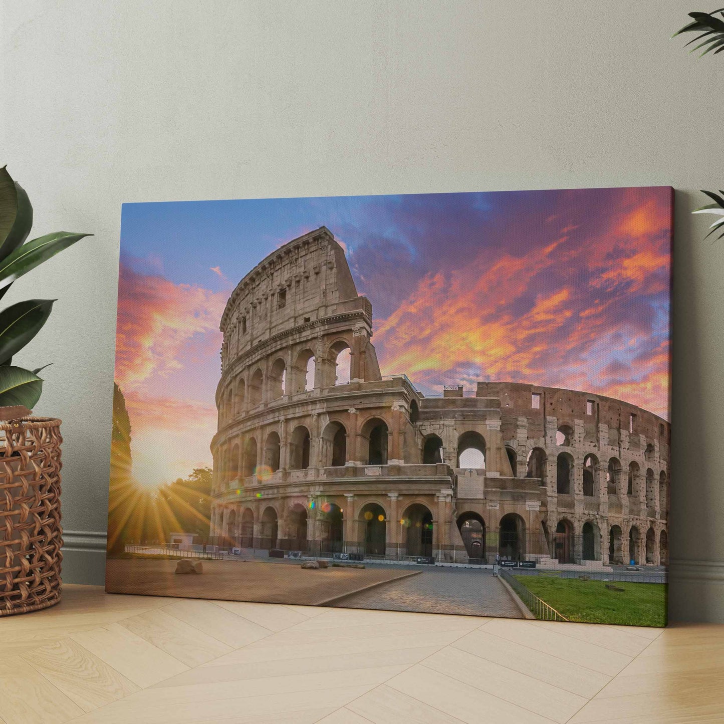 Wandbild mit Kolosseum-Motiv, großformatig auf dem Boden