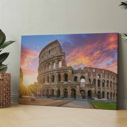 Wandbild mit Kolosseum-Motiv, großformatig auf dem Boden