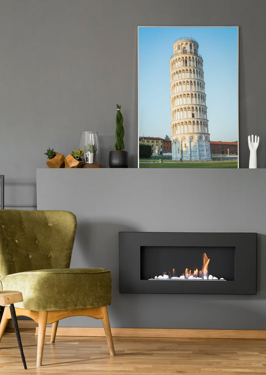 Schiefer Turm von Pisa Wandbild mit dem schiefen Turm über dem Kamin