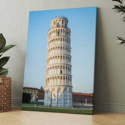 Schiefer Turm von Pisa Wandbild mit dem schiefen Turm vor blauem Himmel