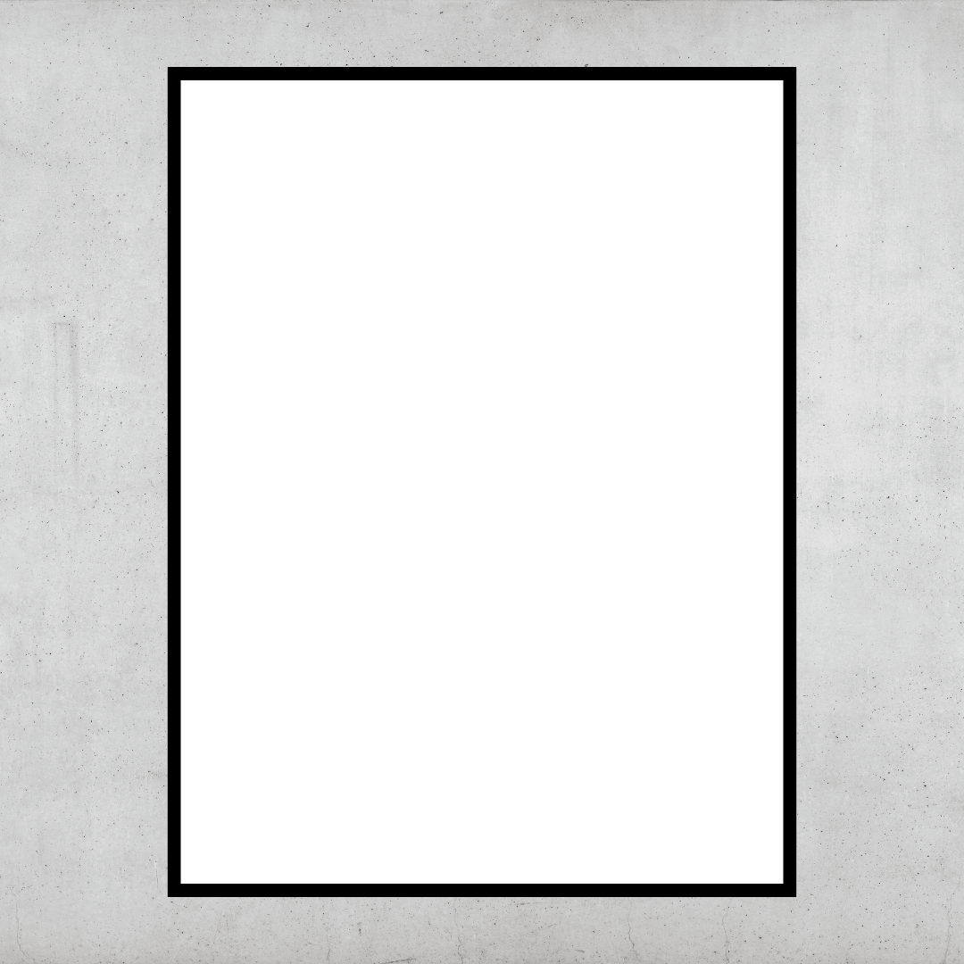 Rahmenbild mit schwarzem Rahmen und weißem Innenfeld, Hochformat
